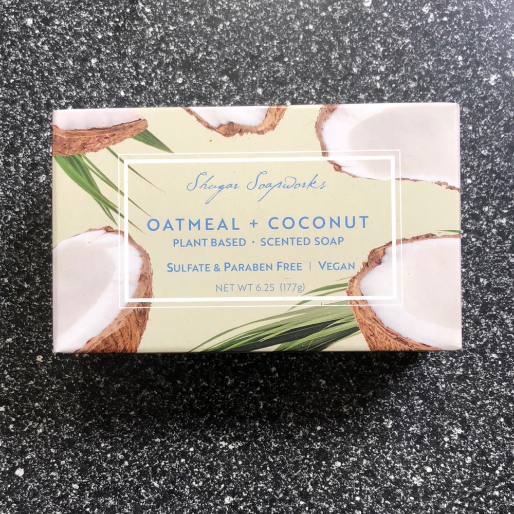 Shugar Soapworks Oatmeal Coconut Vegan Plant Base Soap 6.25oz New